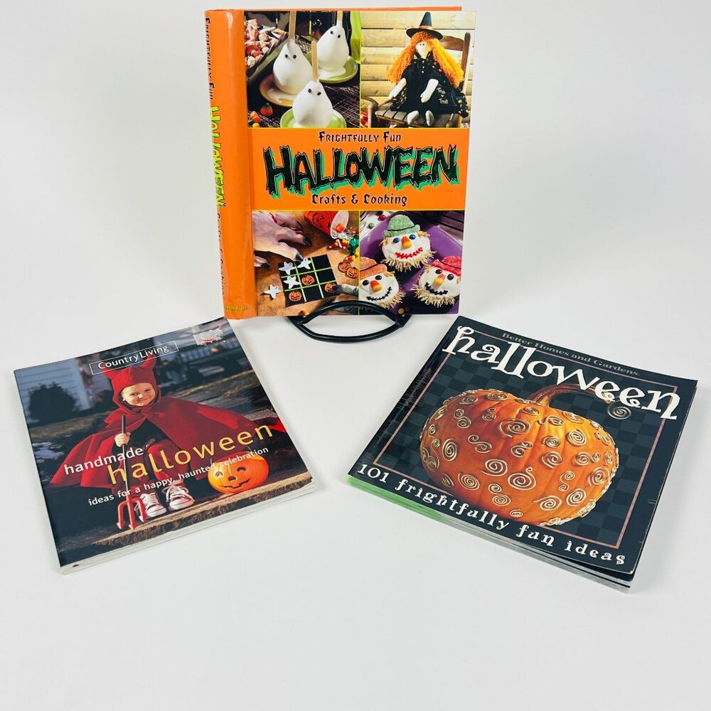 Vintage 3 Halloween Frightful Fun Idea Books Decor Crafting Cooking 2000-2002